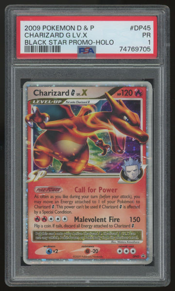 2009 Pokemon Charizard G LV. X Promo Holo #DP45 PSA 1
