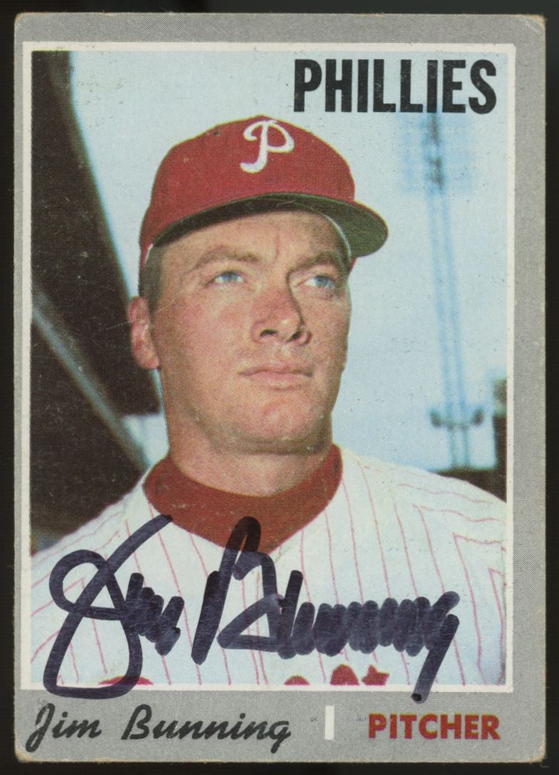 1970 Topps Jim Bunning #403 Signed Autographed Card JSA