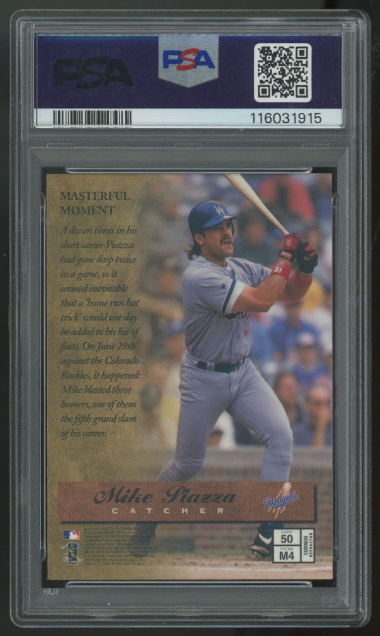 1997 Topps Finest Mike Piazza Masters Refractor #50 PSA 9