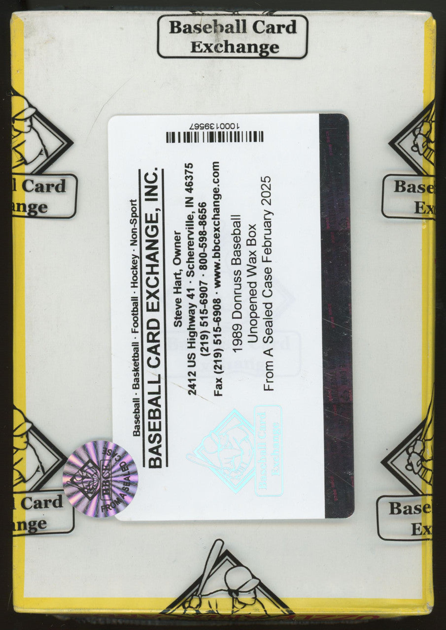 1989 Donruss Baseball Wax Box FASC BBCE Wrapped Sealed
