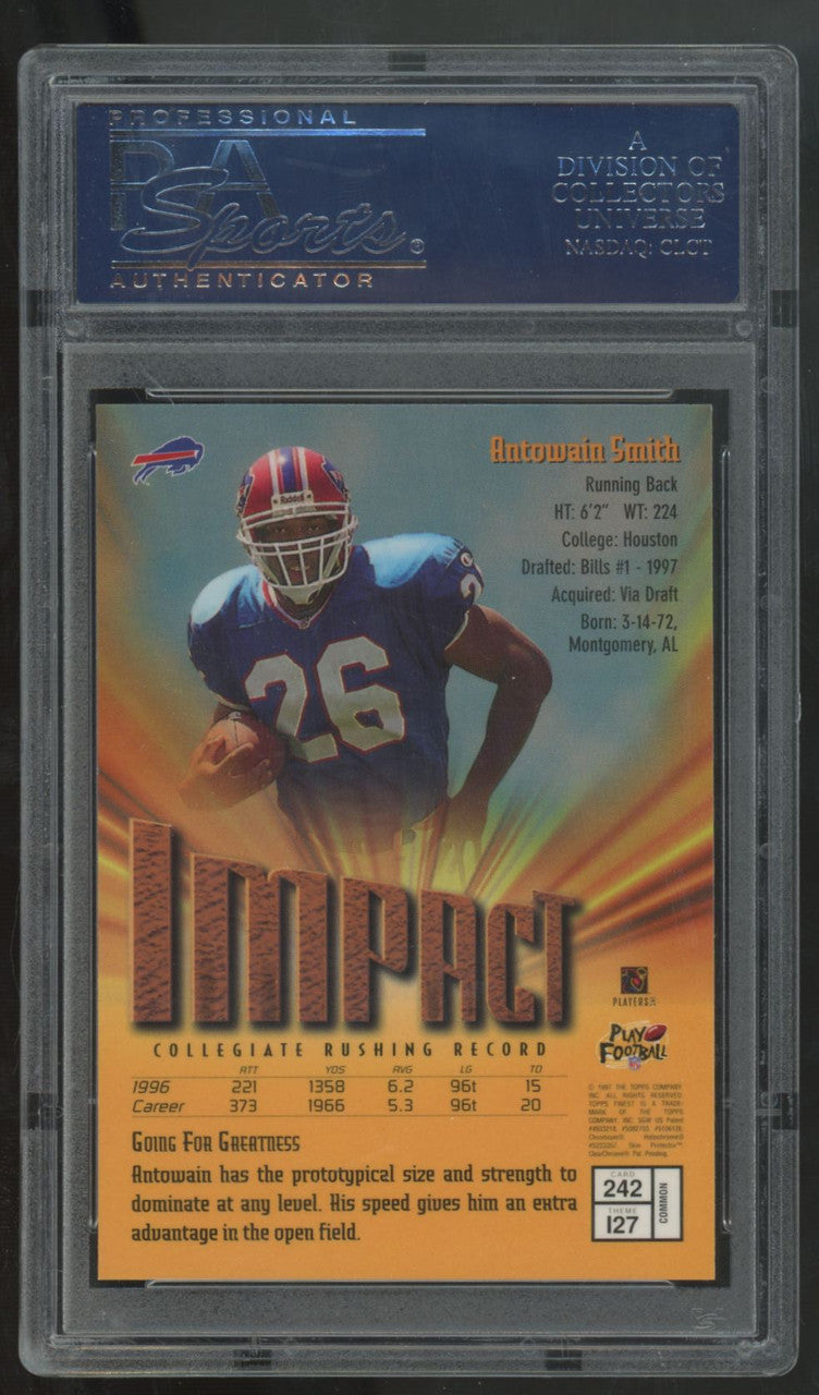 1997 Topps Finest Antowain Smith RC Impact #242 PSA 10