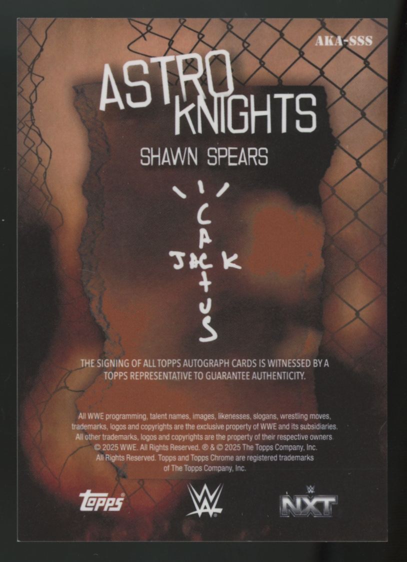2025 Topps Chrome Cactus Jack WWE Shawn Spears Astro Knights Auto #AKA-SSS