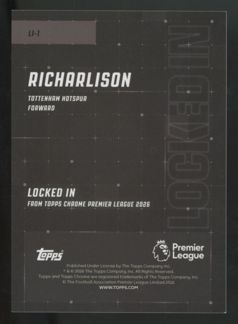 2025-26 Topps Chrome Premier League Richarlison Locked In #LI-1