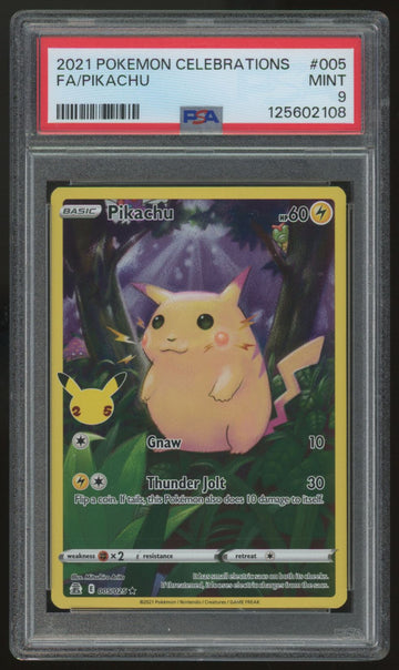 2021 Pokemon Pikachu Celebrations Full Art #005 PSA 9 (I)