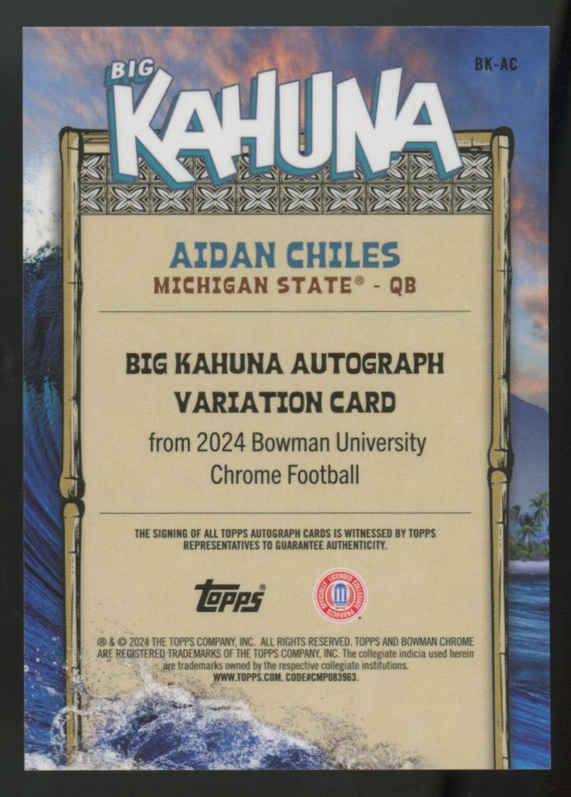 2024 Bowman Chrome University Aidan Chiles Big Kahuna Auto #BK-AC