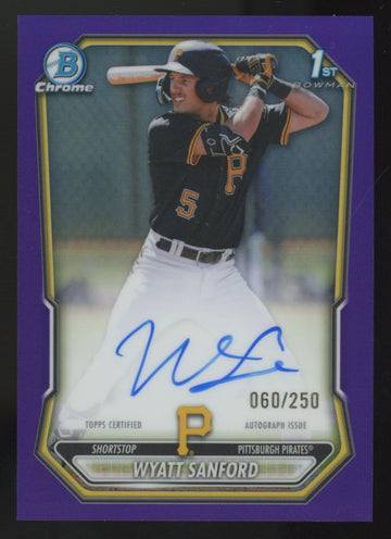 2026 Bowman Wyatt Sanford 1st Chrome Purple Prospect Auto /250 #CPA-WS
