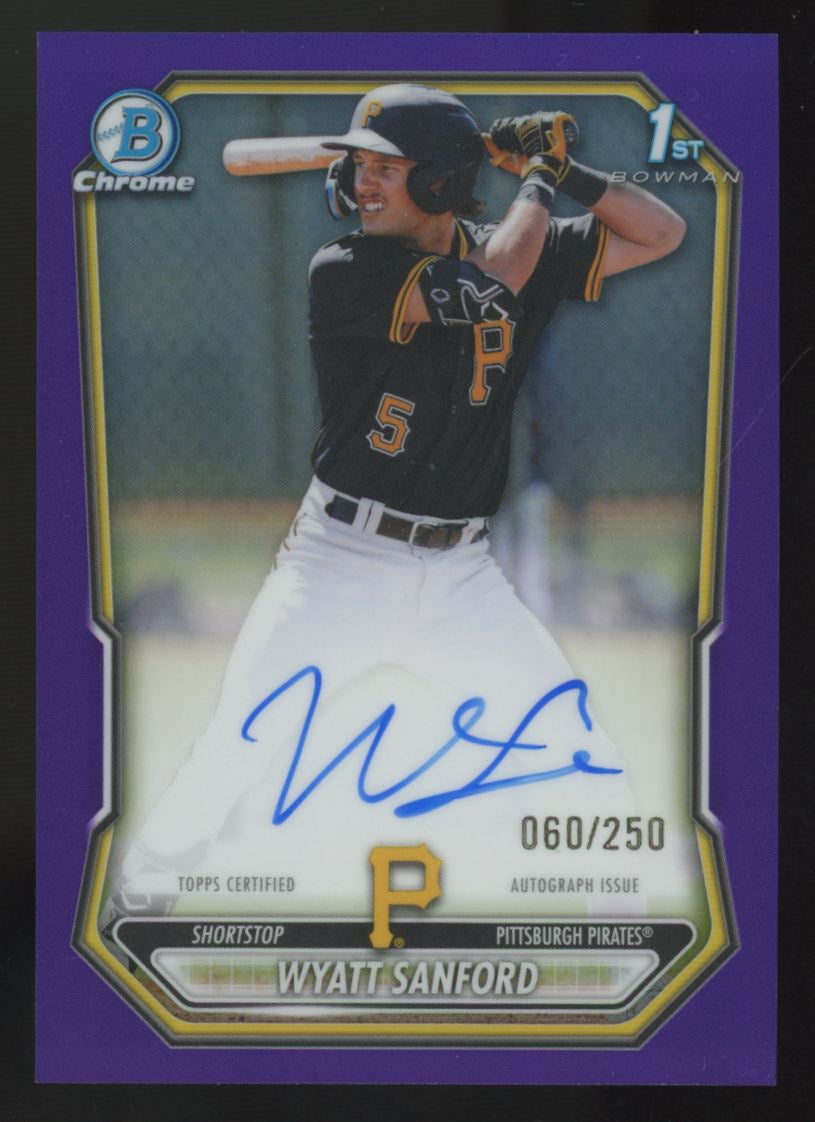 2026 Bowman Wyatt Sanford 1st Chrome Purple Prospect Auto /250 #CPA-WS