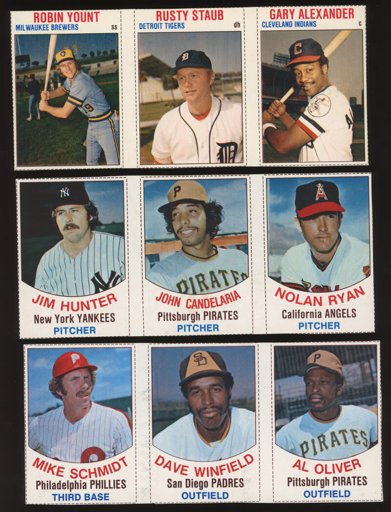1977-79 Hostess Baseball Panel Lot of 29 3-Panel Cards - Ryan Winfield Schmidt Morgan Jackson+