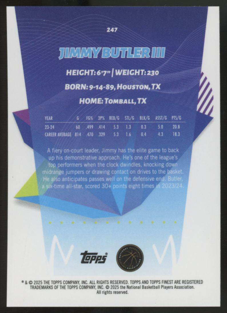 2024-25 Topps Finest Jimmy Butler III Gold Geometric Refractor /10 #247