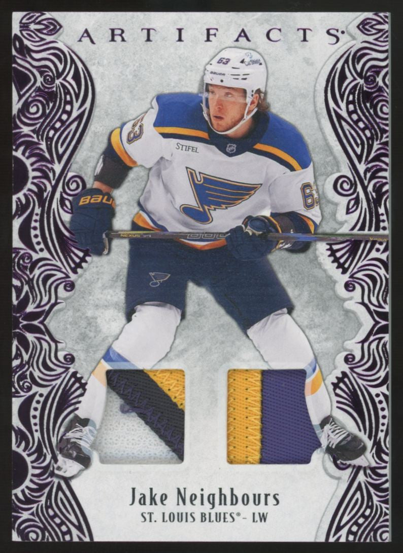 2025-26 Upper Deck Artifacts Jake Neighbours Purple Dual Patch /25 #7