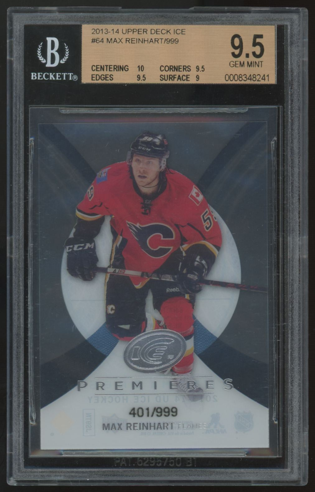 2013-14 Upper Deck Ice Max Reinhart RC Premieres /999 #64 BGS 9.5