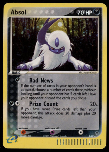 Pokemon Absol (EX Dragon) Holo #1/97 "B"