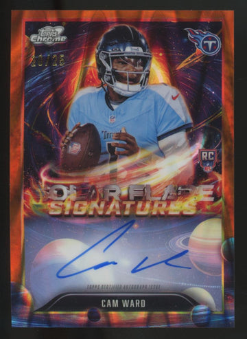 2025 Topps Chrome Cosmic Cam Ward RC Orange Galactic Solar Flare Auto /25