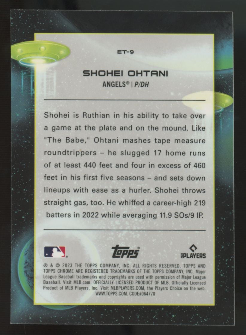 2023 Topps Cosmic Chrome Shohei Ohtani Extraterrestrial Talent #ET-9