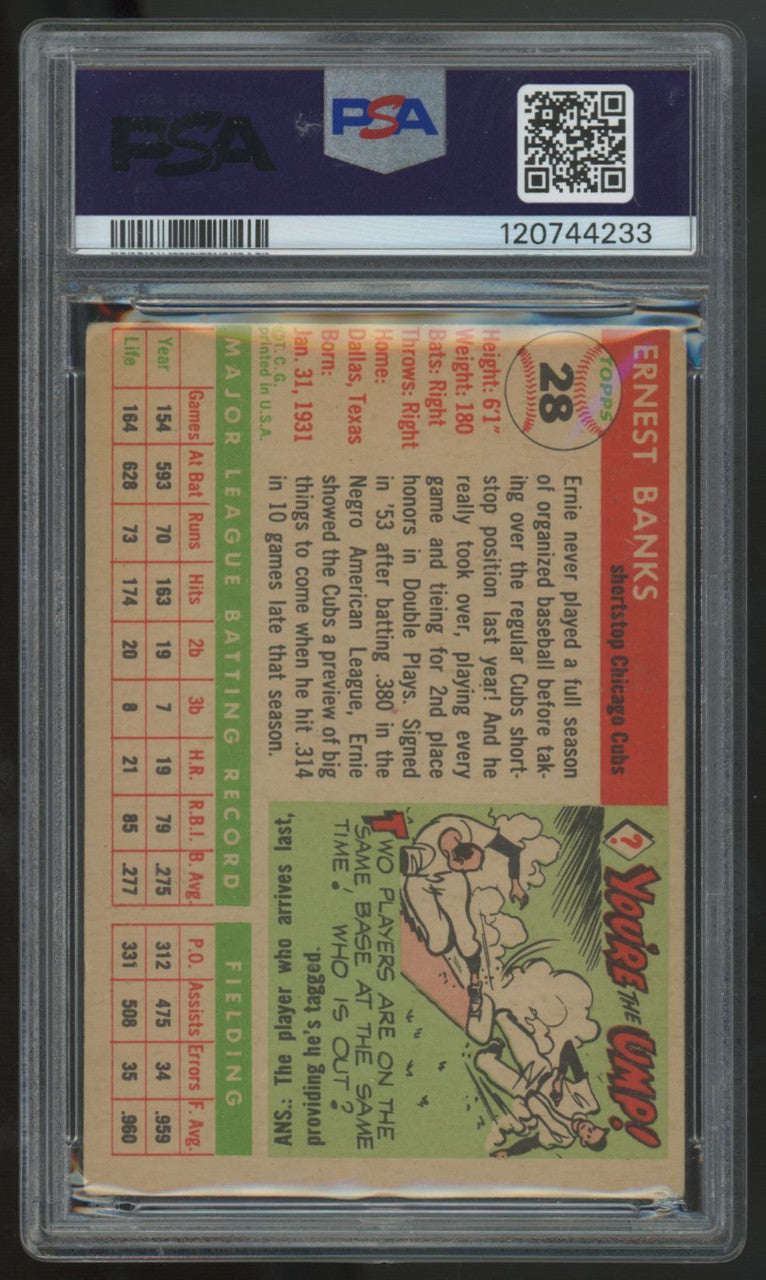 1955 Topps Ernie Banks #28 PSA 3