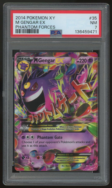 2014 Pokemon M Gengar EX Phantom Forces Holo #35 PSA 7