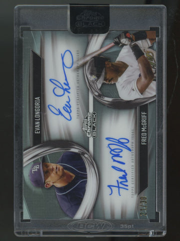 2025 Topps Chrome Black Longoria/McGriff Pitch Black Dual Auto /30 #PDPA-LM