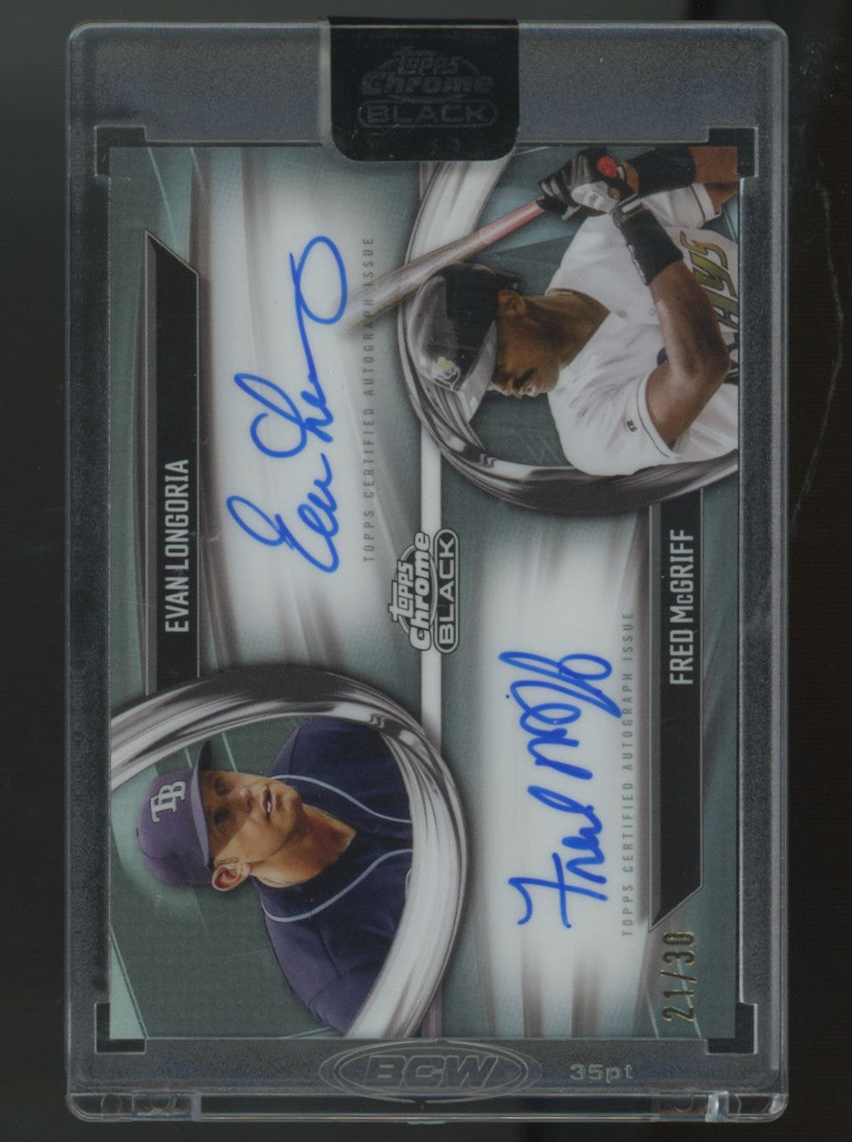 2025 Topps Chrome Black Longoria/McGriff Pitch Black Dual Auto /30 #PDPA-LM