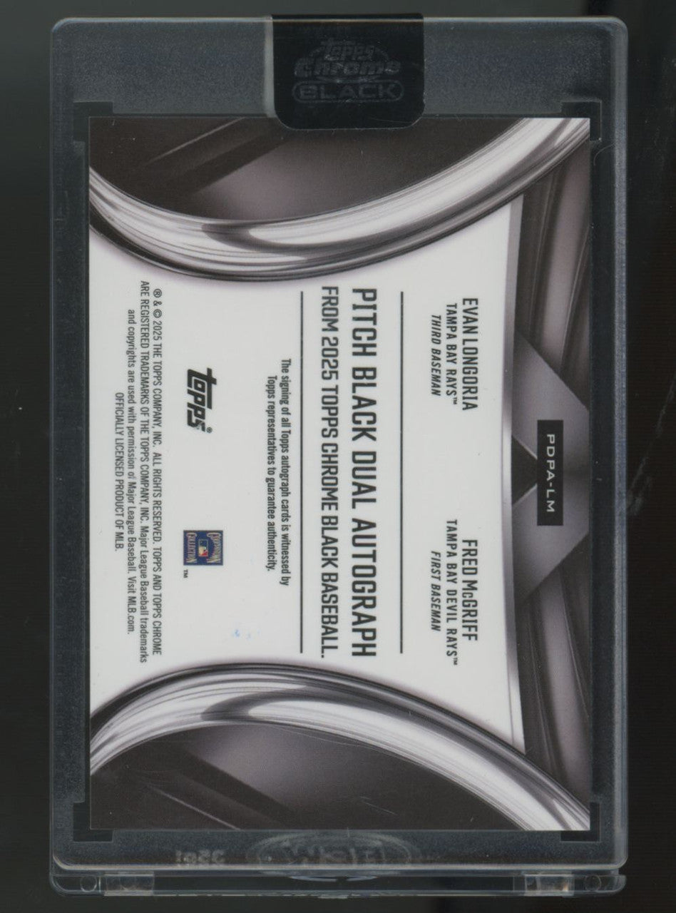 2025 Topps Chrome Black Longoria/McGriff Pitch Black Dual Auto /30 #PDPA-LM