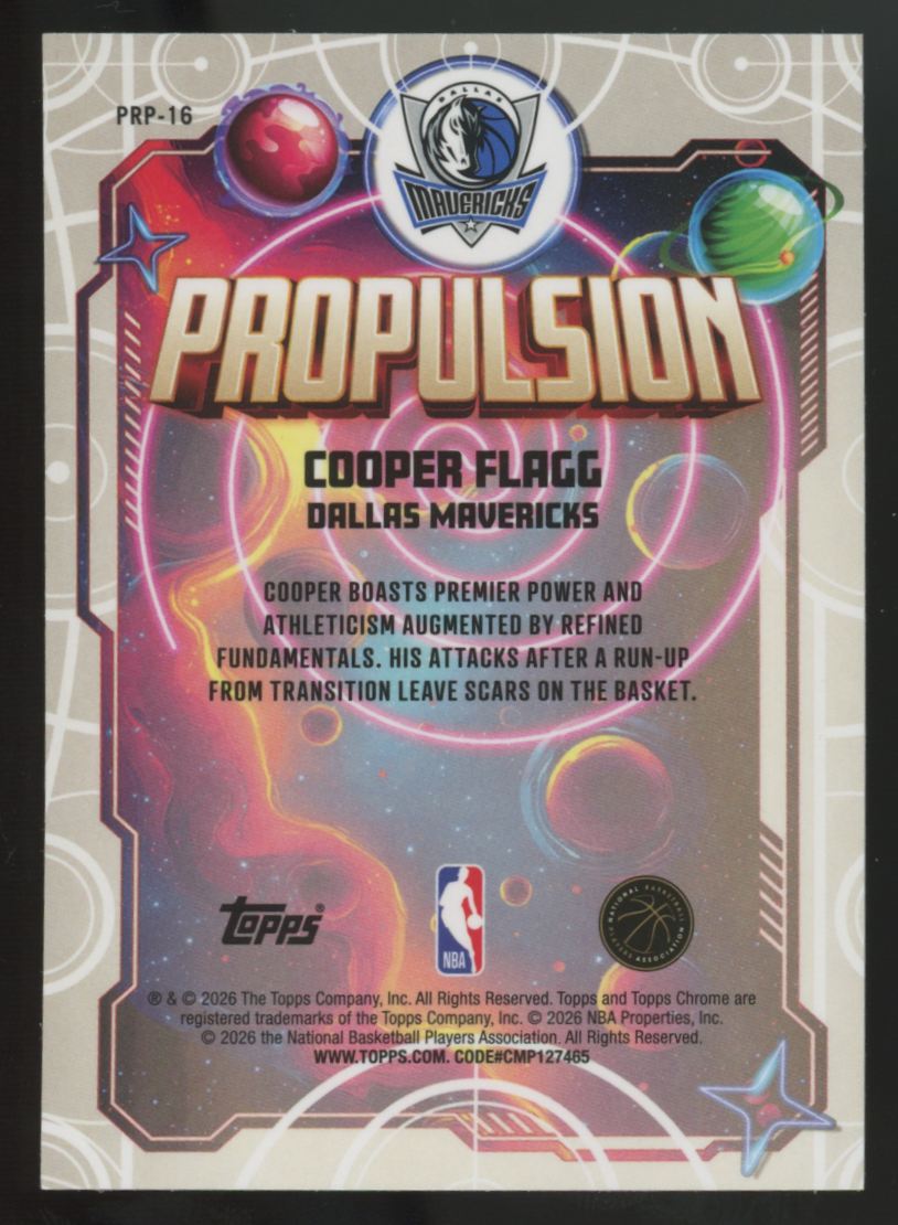 2025-26 Topps Cosmic Chrome Cooper Flagg RC Propulsion #PRP-16