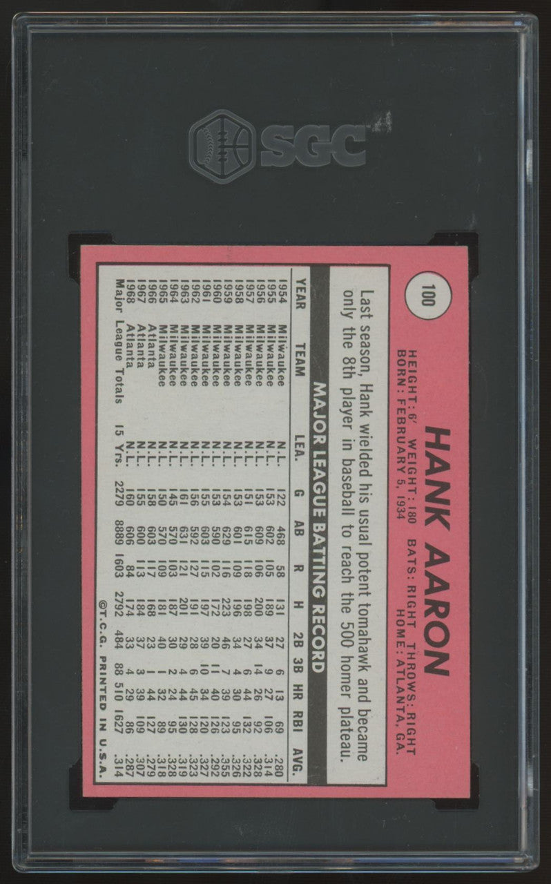 1969 Topps Hank Aaron #100 SGC 6 *945