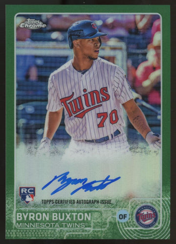 2015 Topps Chrome Byron Buxton RC Green Refractor Auto /99 #AR-BBN