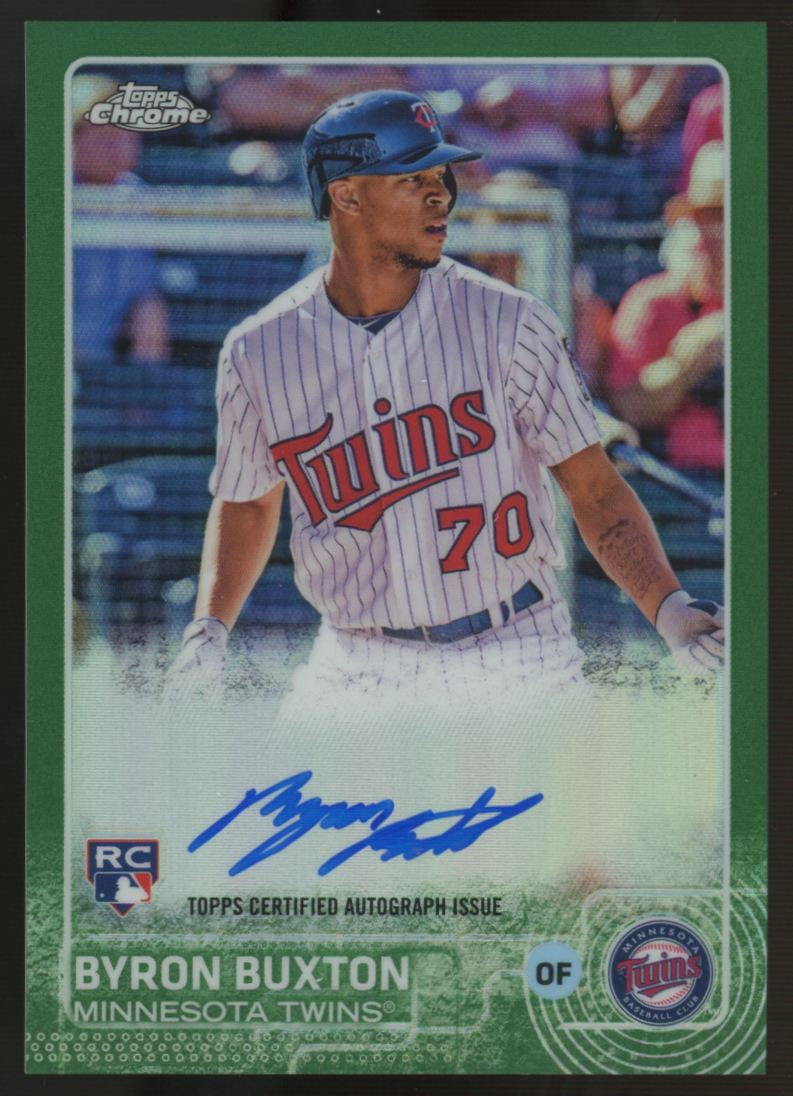 2015 Topps Chrome Byron Buxton RC Green Refractor Auto /99 #AR-BBN