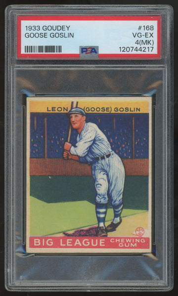 1933 Goudey Leon "Goose" Goslin #168 PSA 4 (MK)
