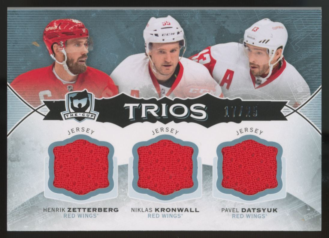 2014-15 UD The Cup Zetterberg/Kronwall/Datsyuk Triple Patch /25 #C3-DET