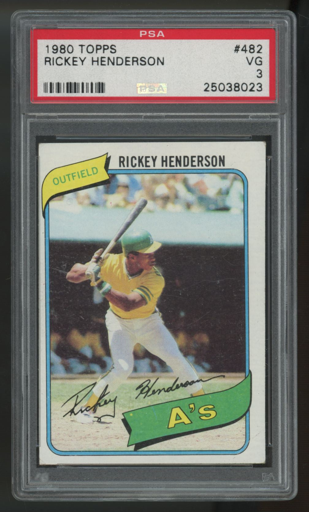 1980 Topps Rickey Henderson RC #482 PSA 3