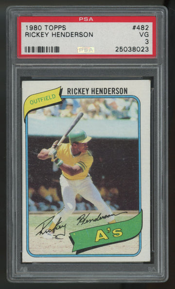 1980 Topps Rickey Henderson RC #482 PSA 3