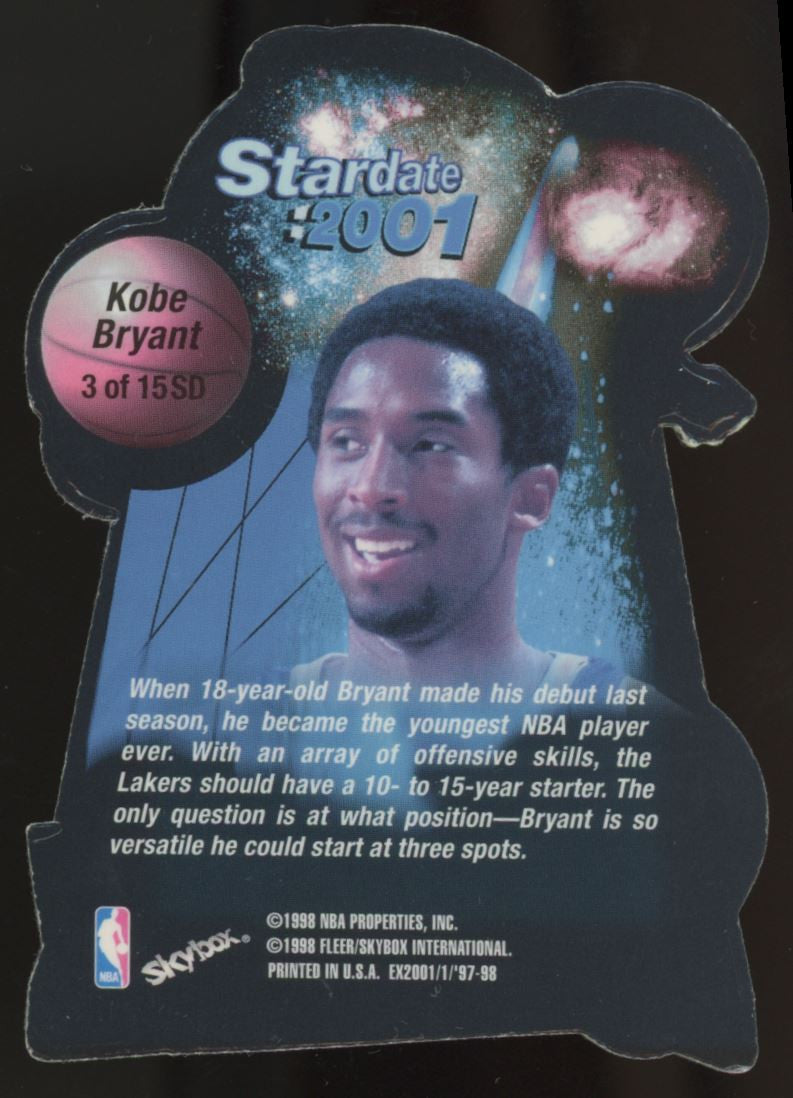 1997-98 Skybox E-X2001 Kobe Bryant Stardate Die Cut #3