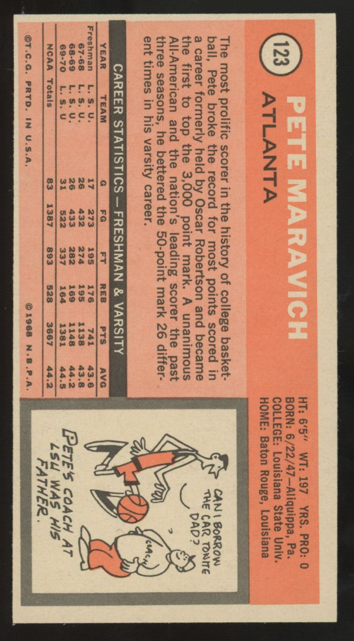1970-71 Topps Pete Maravich RC #123 EX/MT