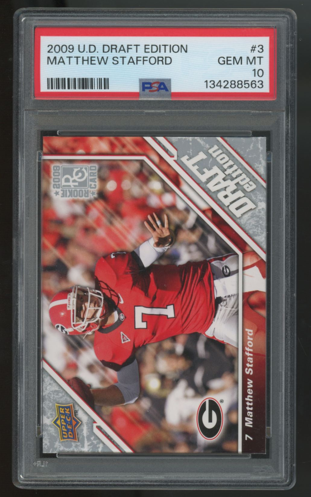 2009 Upper Deck Draft Edition Matthew Stafford RC #3 PSA 10