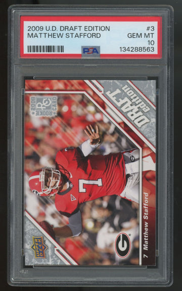2009 Upper Deck Draft Edition Matthew Stafford RC #3 PSA 10