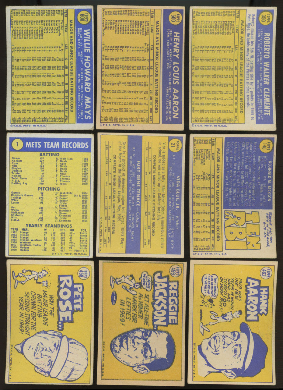 1970 Topps Baseball Near Complete Set (613/720) VG