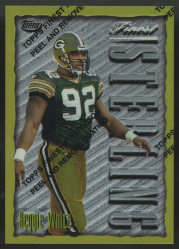 1996 Topps Finest Reggie White Sterling With Coating #296