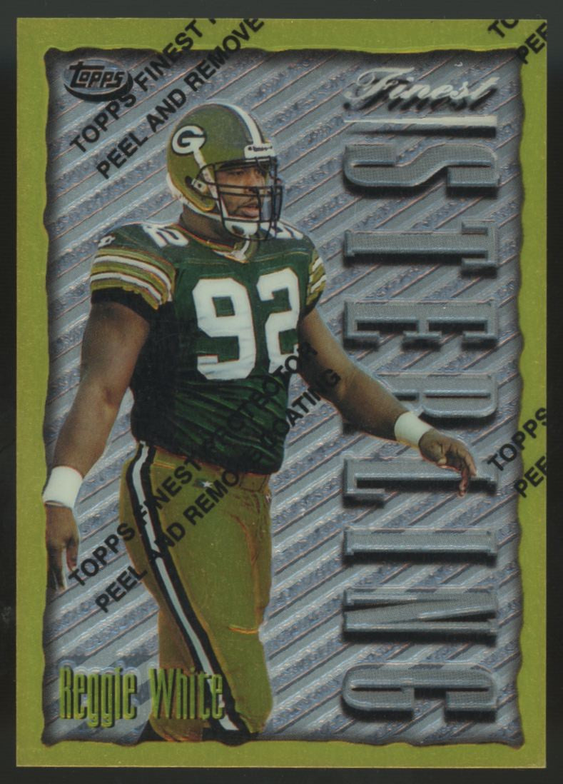 1996 Topps Finest Reggie White Sterling With Coating #296