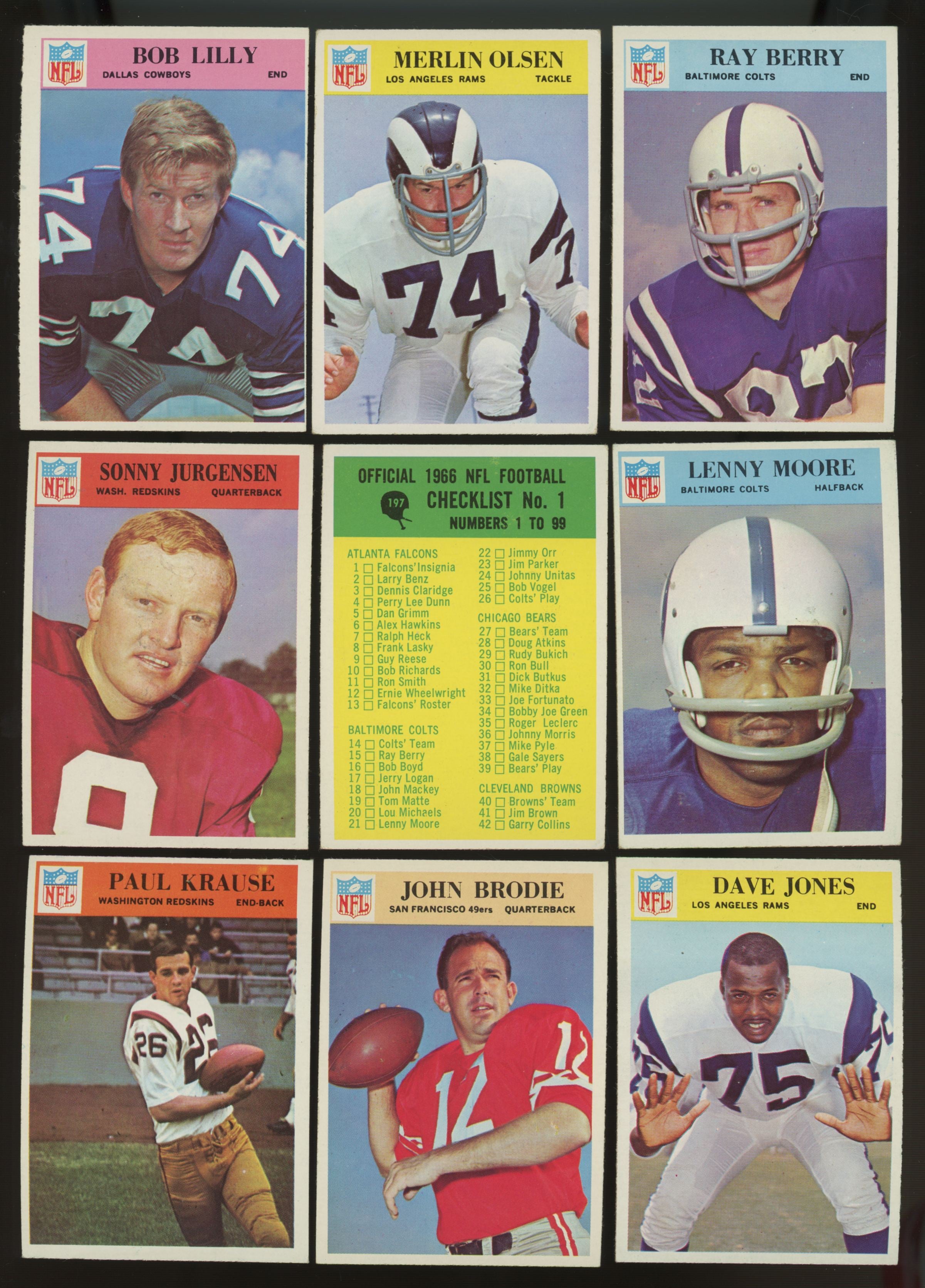 1966 Philadelphia Football Near Complete Set (192/198) EX-NM