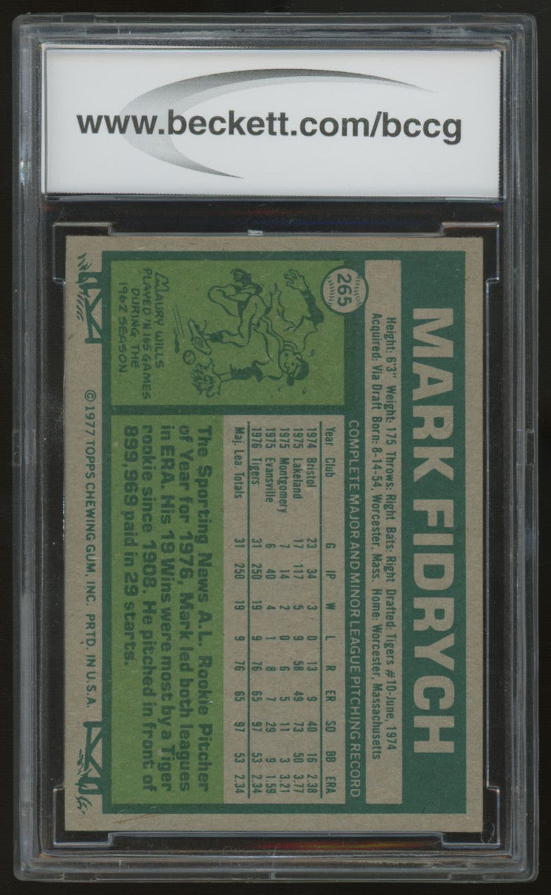 1977 Topps Mark Fidrych RC #265 BCCG 8