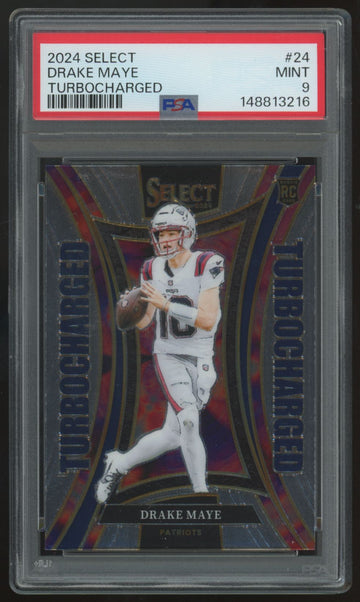 2024 Panini Select Drake Maye RC Turbocharged #24 PSA 9