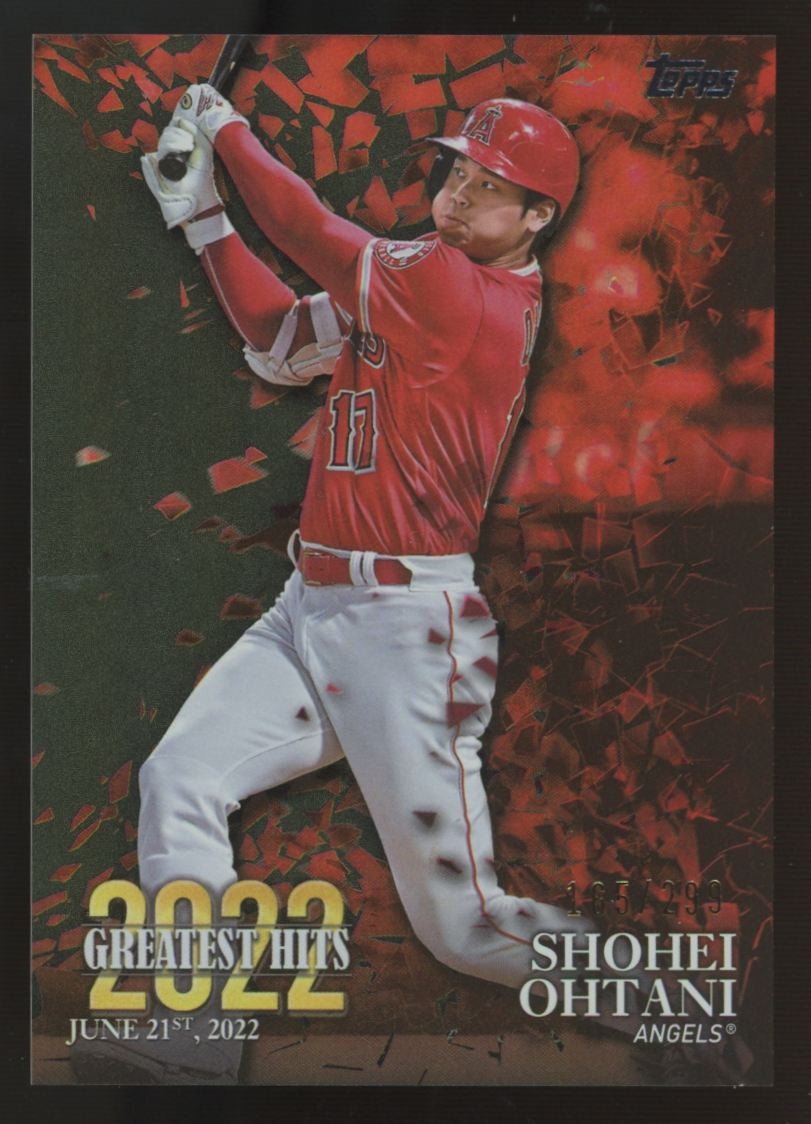 2023 Topps Series 1 Shohei Ohtani '22 Greatest Hits Black /299 #22GH-16