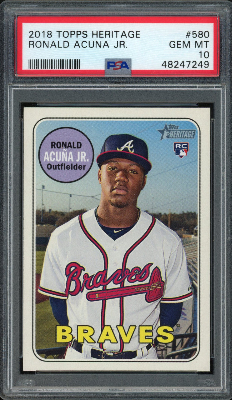 2018 Topps Heritage Ronald Acuna Jr. RC #580 PSA 10 Gem MT