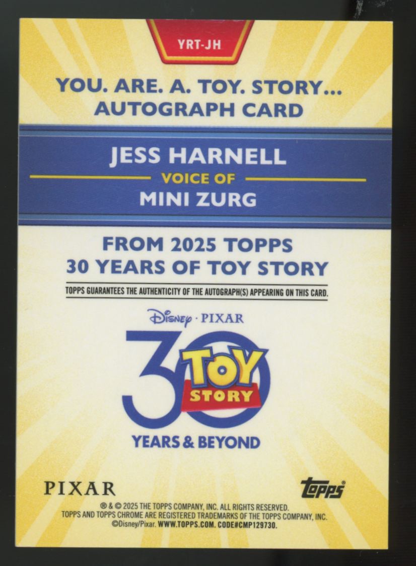 2025 Topps Toy Story Mini Zurg/Jess Harnell Buzz Shimmer You Are A Toy Auto /75