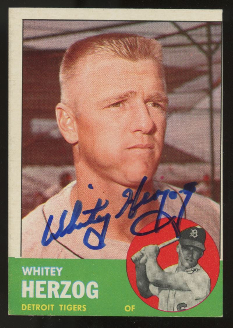 1963 Topps Whitey Herzog #302 Signed Autographed