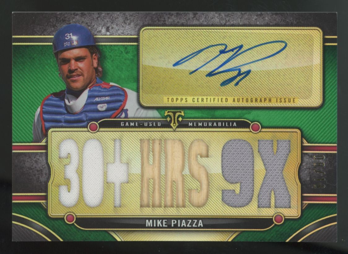 2024 Topps Triple Threads Mike Piazza Emerald Patch Auto /18 #TTAR-PIAZ2