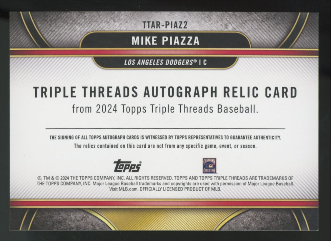 2024 Topps Triple Threads Mike Piazza Emerald Patch Auto /18 #TTAR-PIAZ2