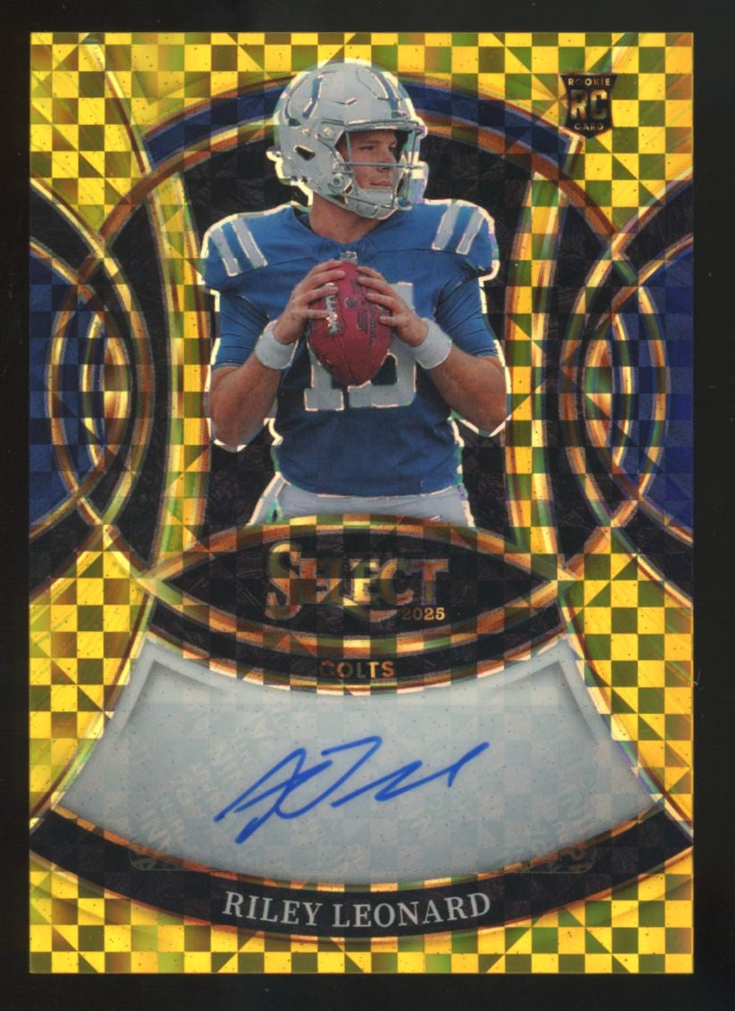 2025 Panini Select Riley Leonard RC Gold Prizm Signatures Auto /10 #RSI-RLD