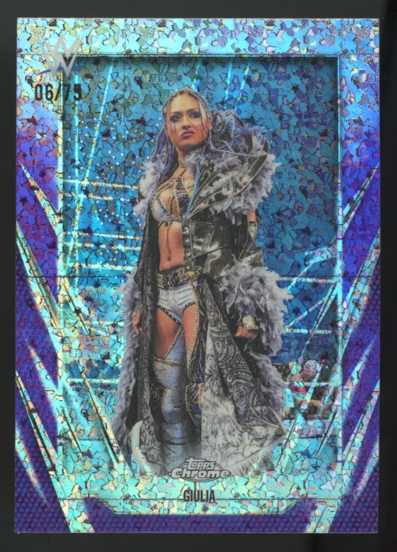 2026 Topps Chrome WWE Giulia Purple Mini-Diamond Refractor /75 #169