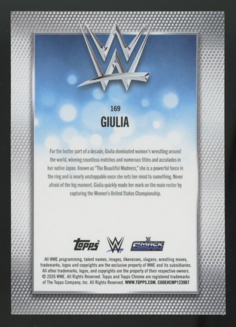 2026 Topps Chrome WWE Giulia Purple Mini-Diamond Refractor /75 #169